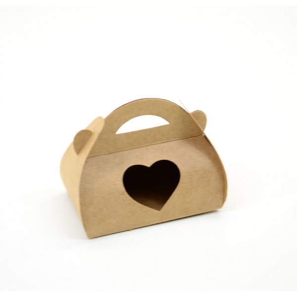 Ref 061 Kraft - Maleta c/ visor coração - 7,5x4,5x4 cm
