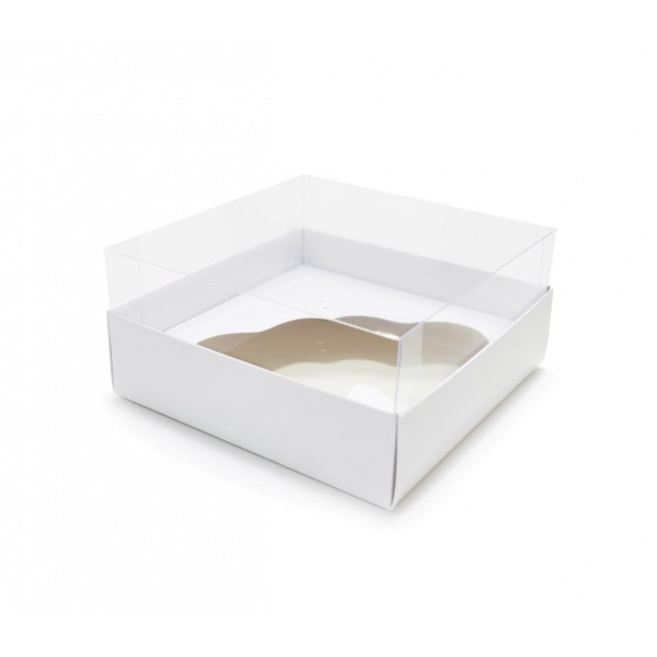 Ref 004 Branca - Caixa Coração Apaixonado c/ tampa ALTA - 17,5x17,5x8 cm