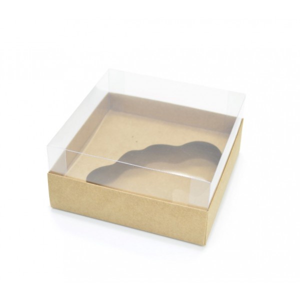 Ref 004 Kraft - Caixa Coração Apaixonado c/ tampa ALTA - 17,5x17,5x8 cm