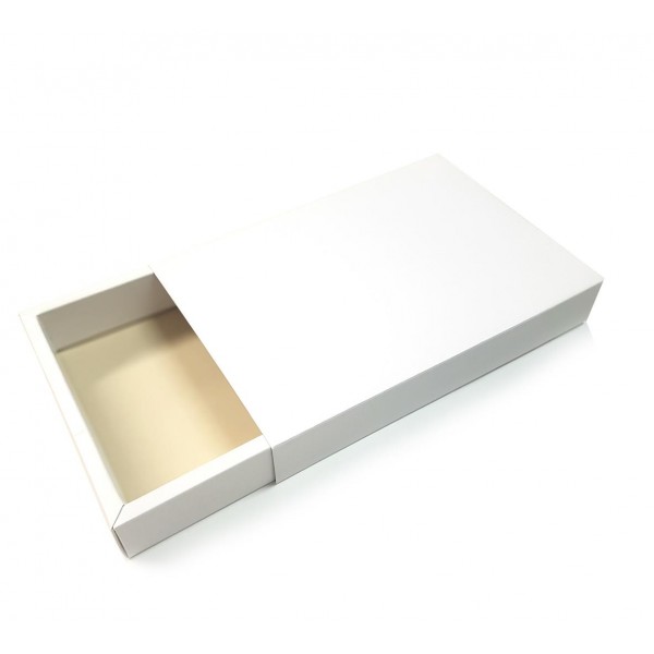 Ref 142 Branca - Caixa Gaveta c/ tampa Papel - 25x17x4 cm