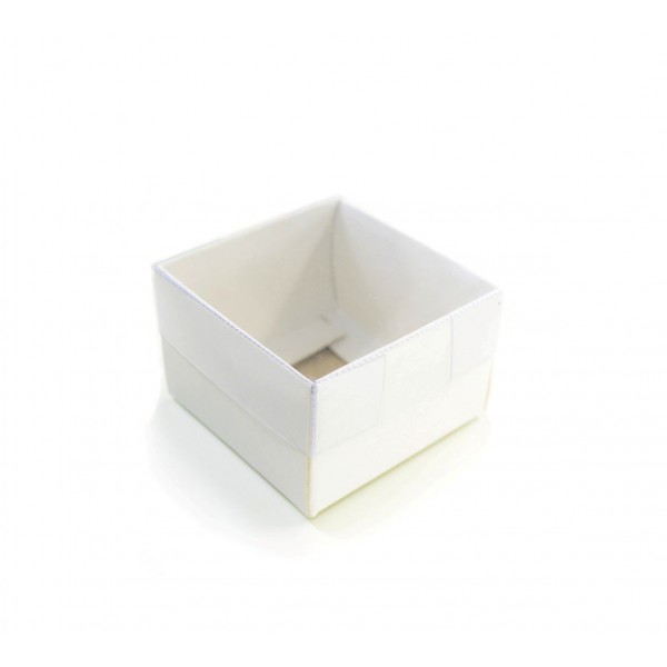 Ref 001 Branca - Caixa c/ Tampa Transparente - 6x6x4 cm