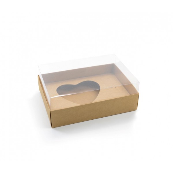 Ref 016 Kraft - Caixa Coração 500gr. c/ tampa ALTA - 25x18x11 cm