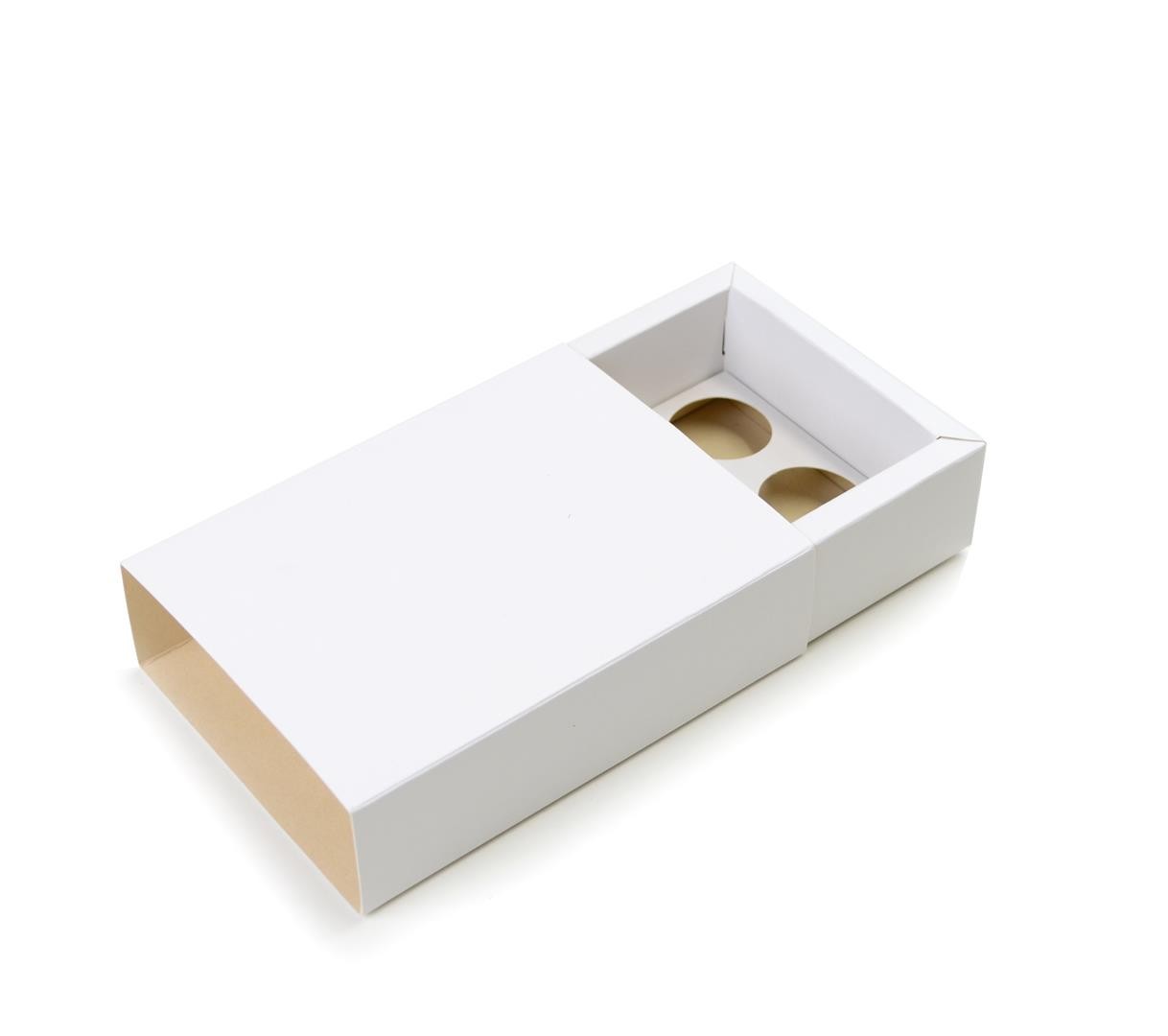 Ref 139 Branca - Caixa Gaveta p/ 6 Brig. Gourmet Nº4 - Tampa Papel - 13x9x4 cm