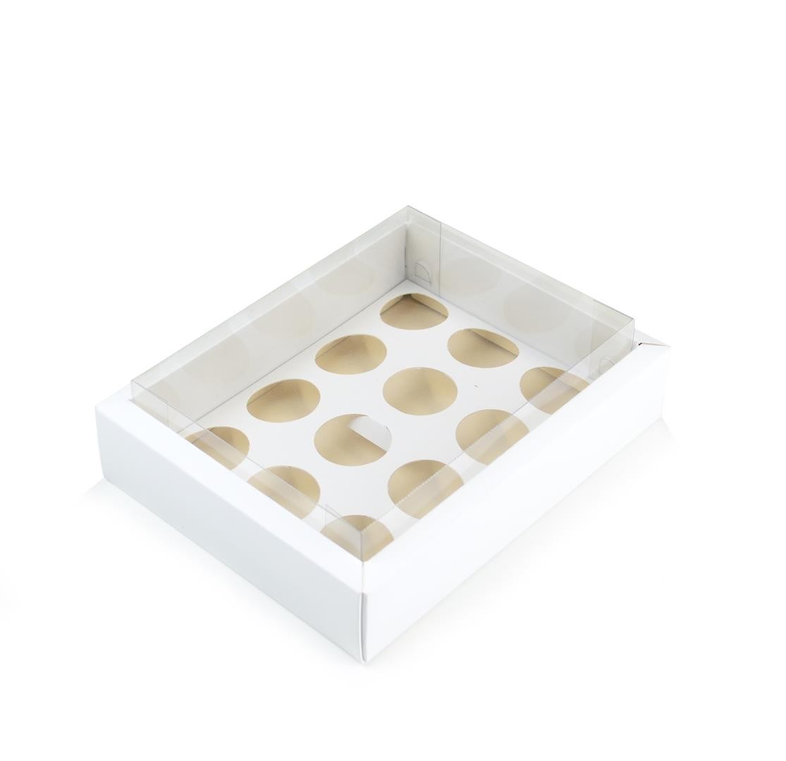 Ref 141 Branca ALTA - Caixa p/ 12 Brigadeiro Gourmet Nº4 - 17x13x5,5 cm