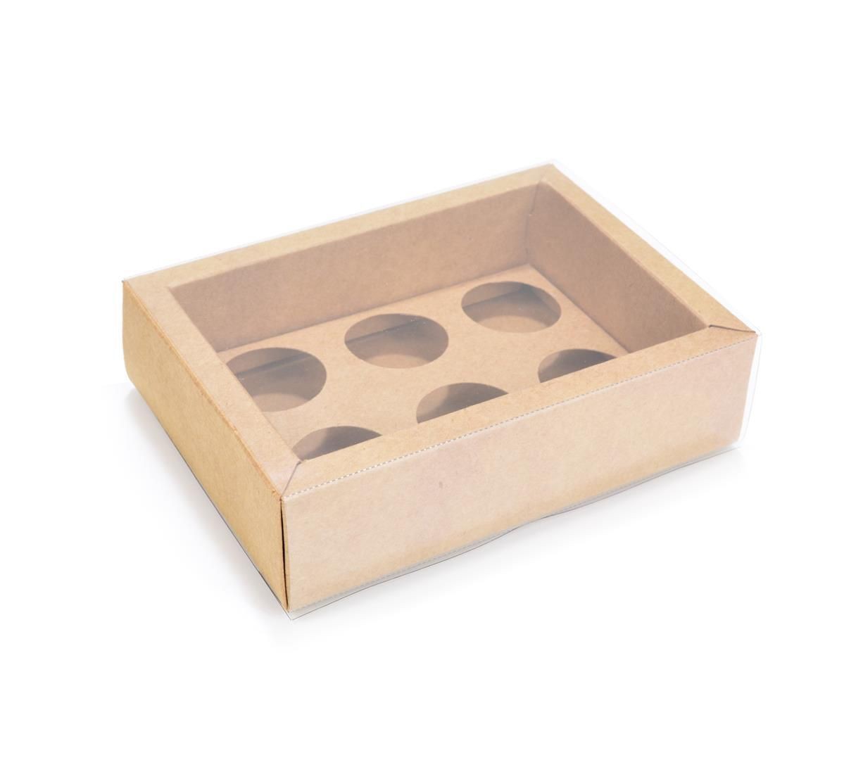 Ref 139 Kraft - Caixa Gaveta p/ 6 Brigadeiro Gourmet Nº4 - 13x9x4 cm