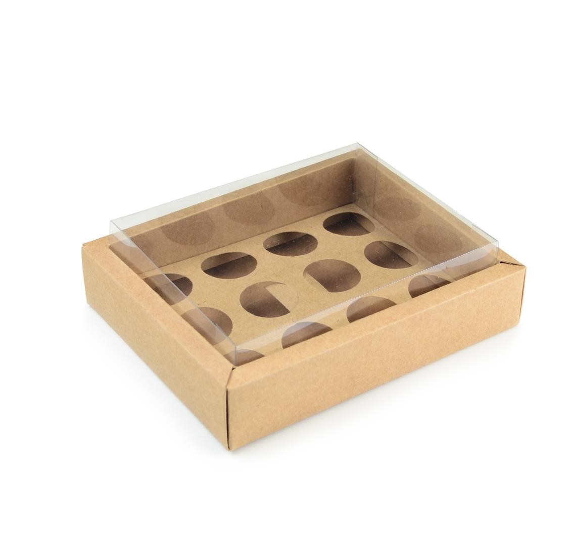 Ref 141 Kraft ALTA - Caixa p/ 12 Brigadeiro Gourmet Nº4 - 17x13x5,5 cm