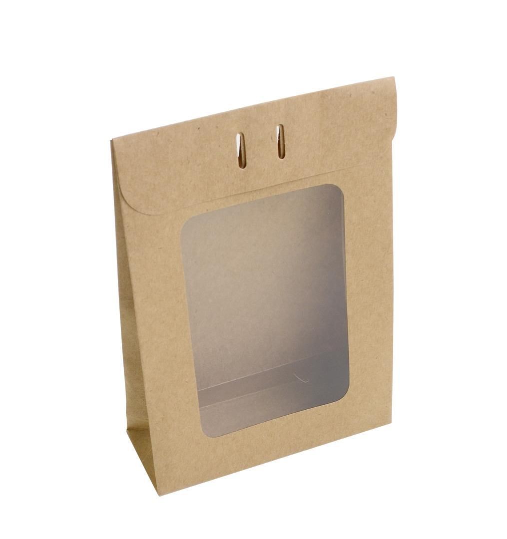 Ref 143 Kraft Pequeno - Envelope c/ visor - 12x4,5x17 cm