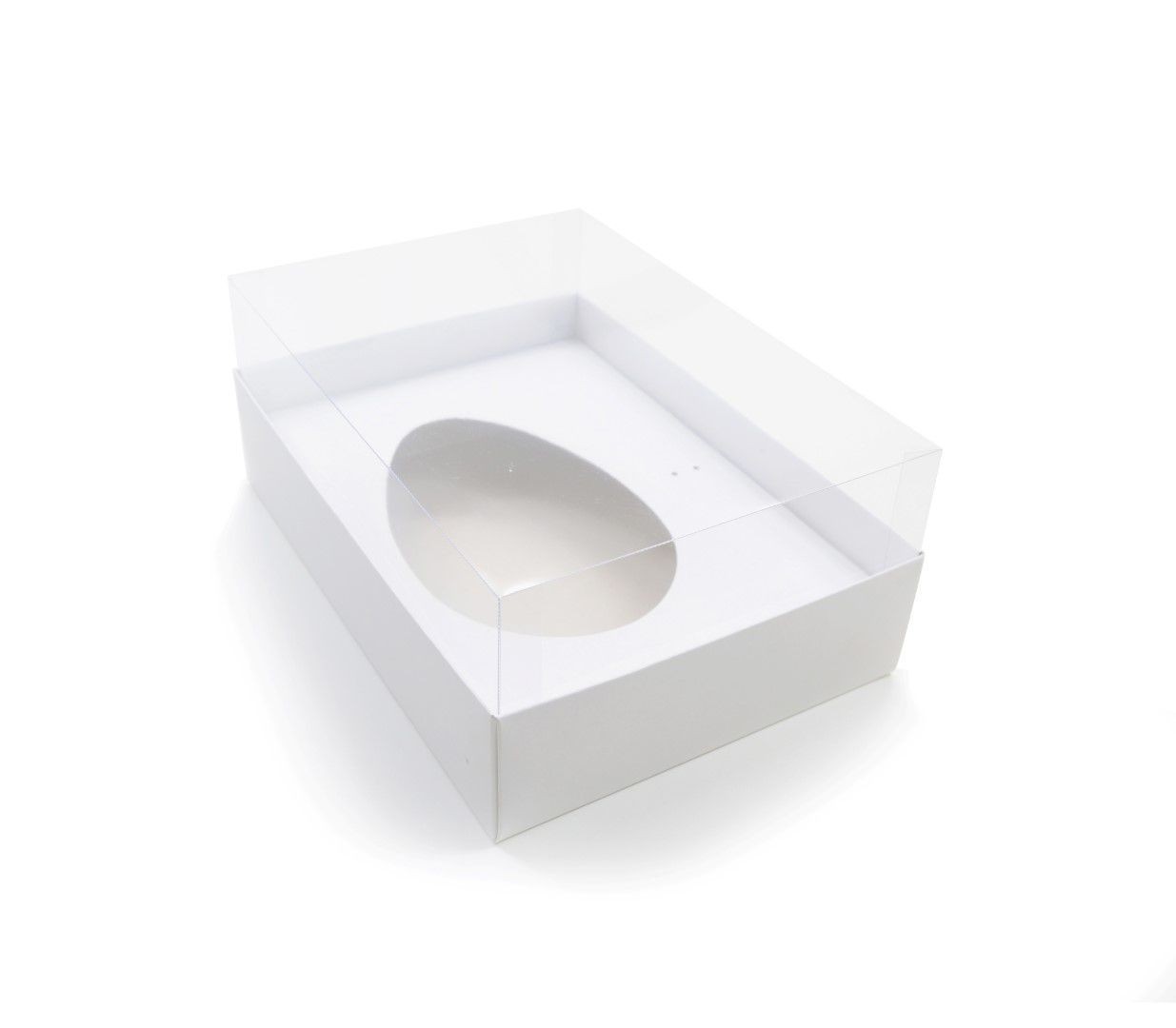 Ref 016 Branca - Caixa Ovo de Colher 500/750gr. c/ tampa ALTA - 25x18x11 cm