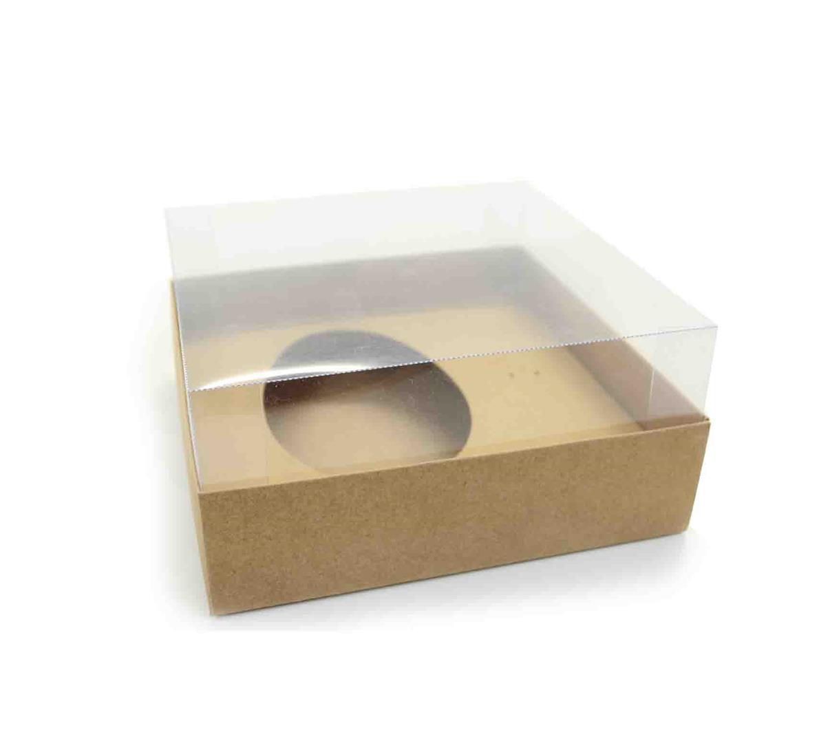 Ref 004 Kraft - Caixa Ovo 250/350 gr. c/ tampa ALTA - 17,5x17,5x8 cm