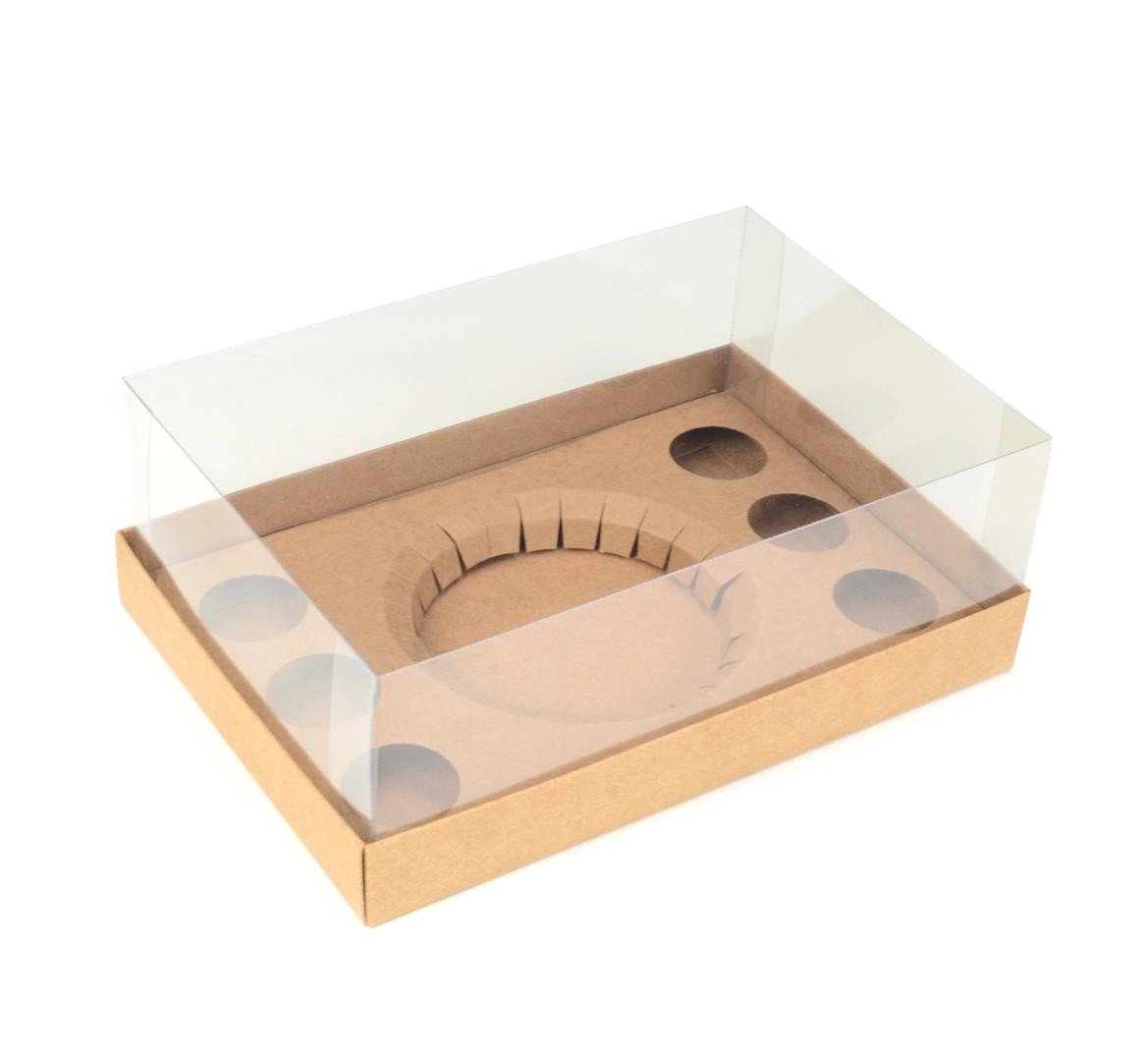 Ref 145 Caixa Kraft Bentô Cake + 6 Brigadeiros - 22x15x8 cm