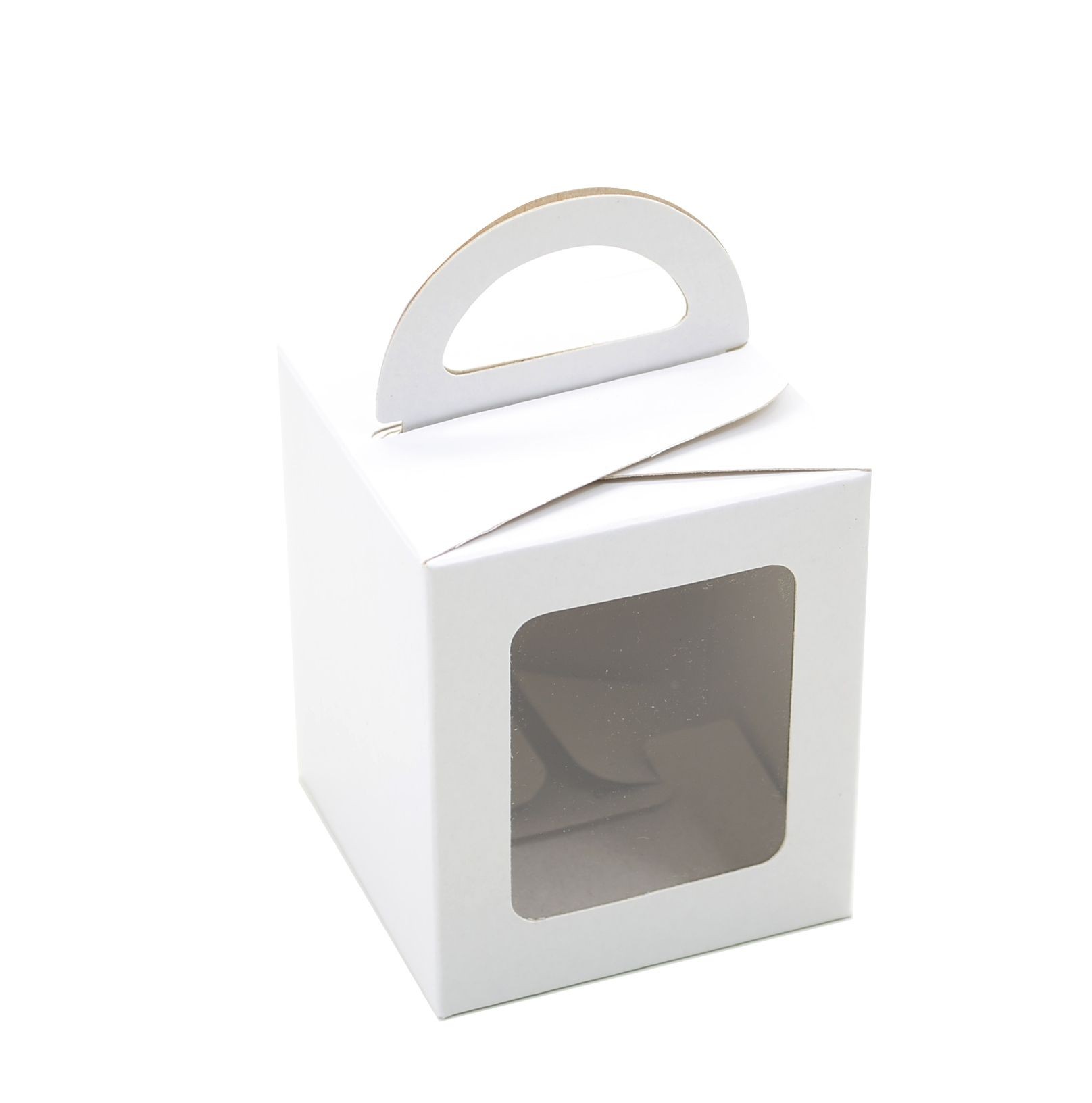 Ref 063 Branca - Maleta Cupcake c/ visor - 7,5x7,5x9 cm