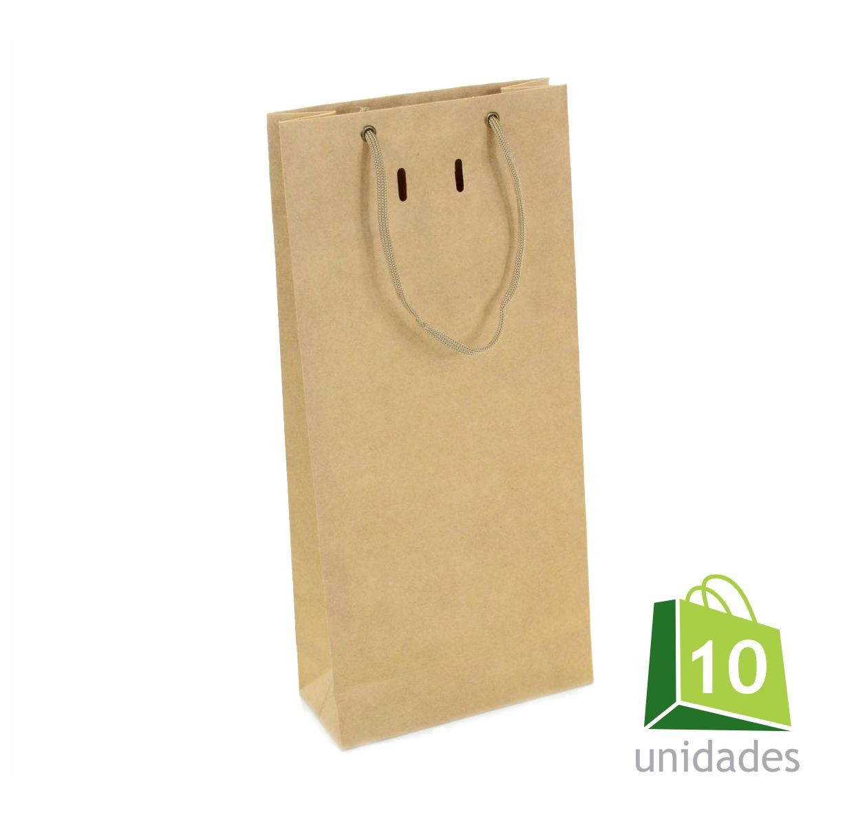 Sacola Ref. 095 - 2 Garrafas - Papel Kraft - 18x8x39 cm