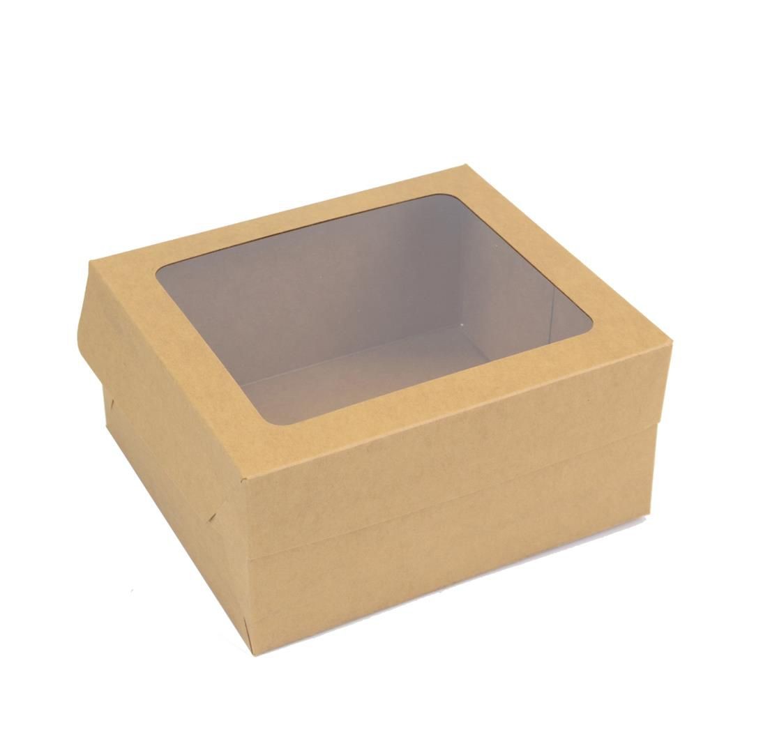 Ref 079 Kraft - Caixa Baú c/ Visor Transparente - 18,5x16,5x9 cm