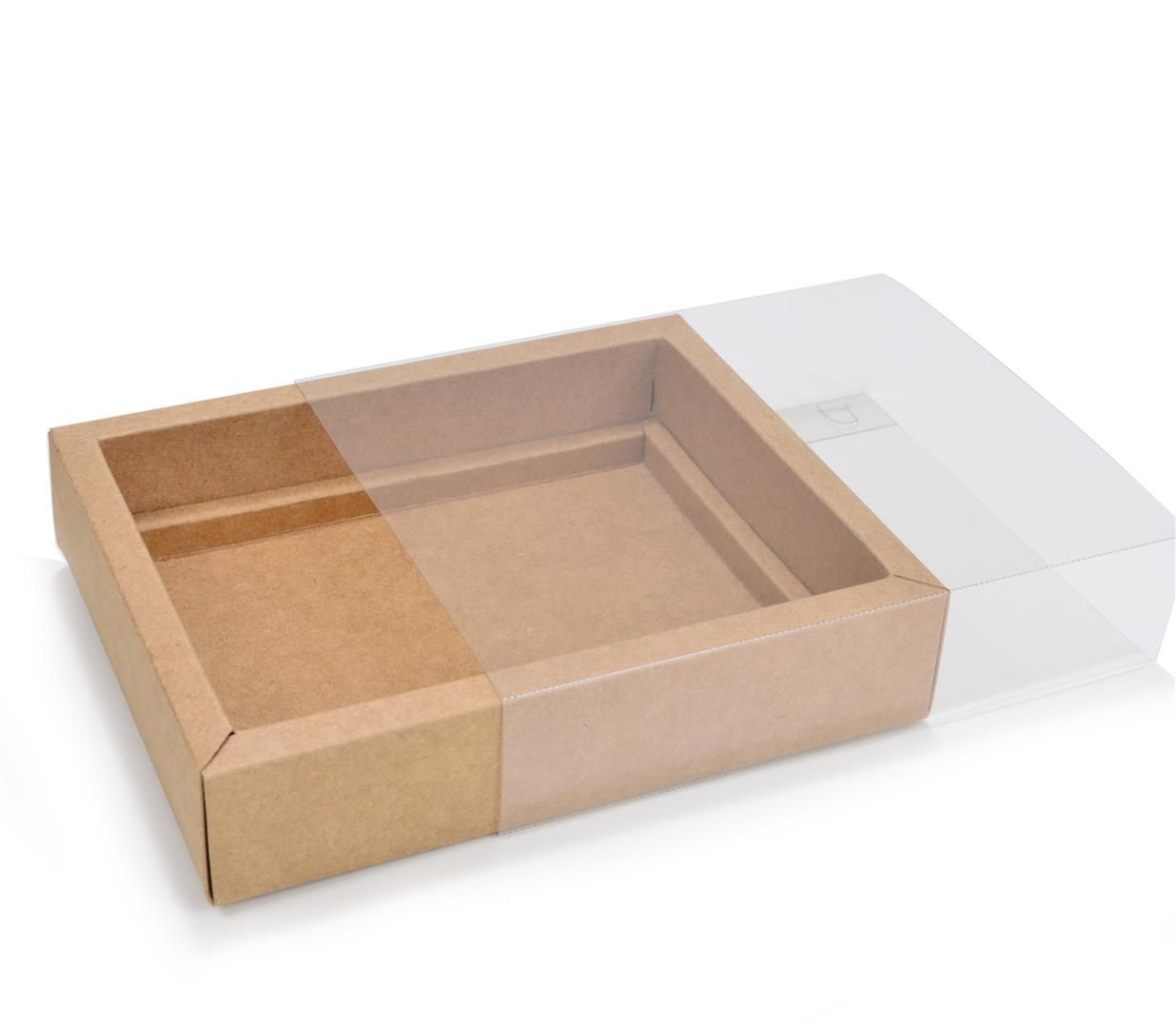 Ref 141 Kraft - Caixa Gaveta p/ 12 Brigadeiro Gourmet Pelotines - 17x13x4 cm