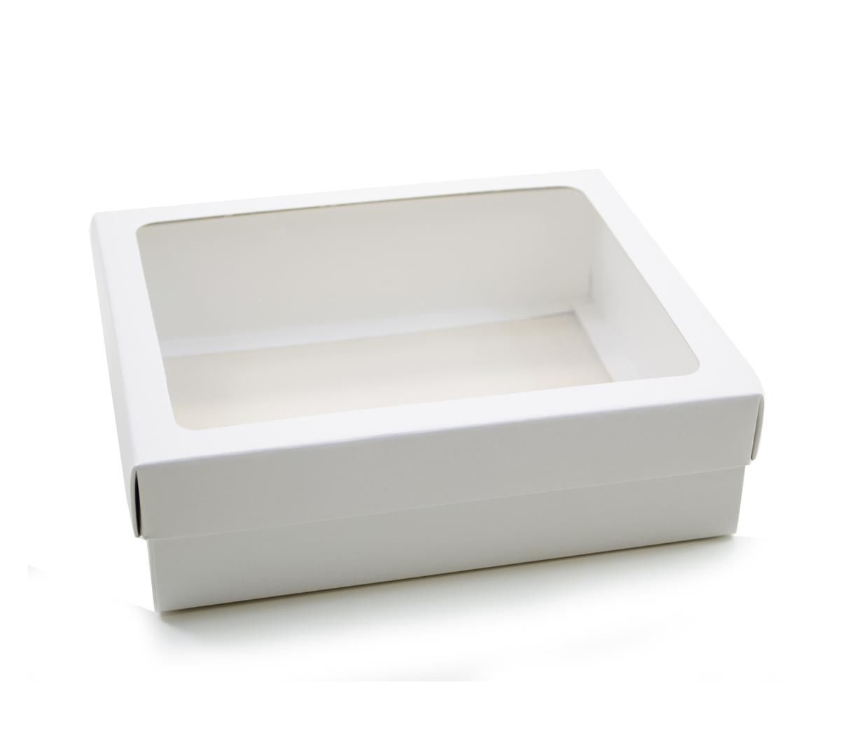 Ref 025 Branca - Caixa c/ visor transparente - 22x18,5x6,5 cm