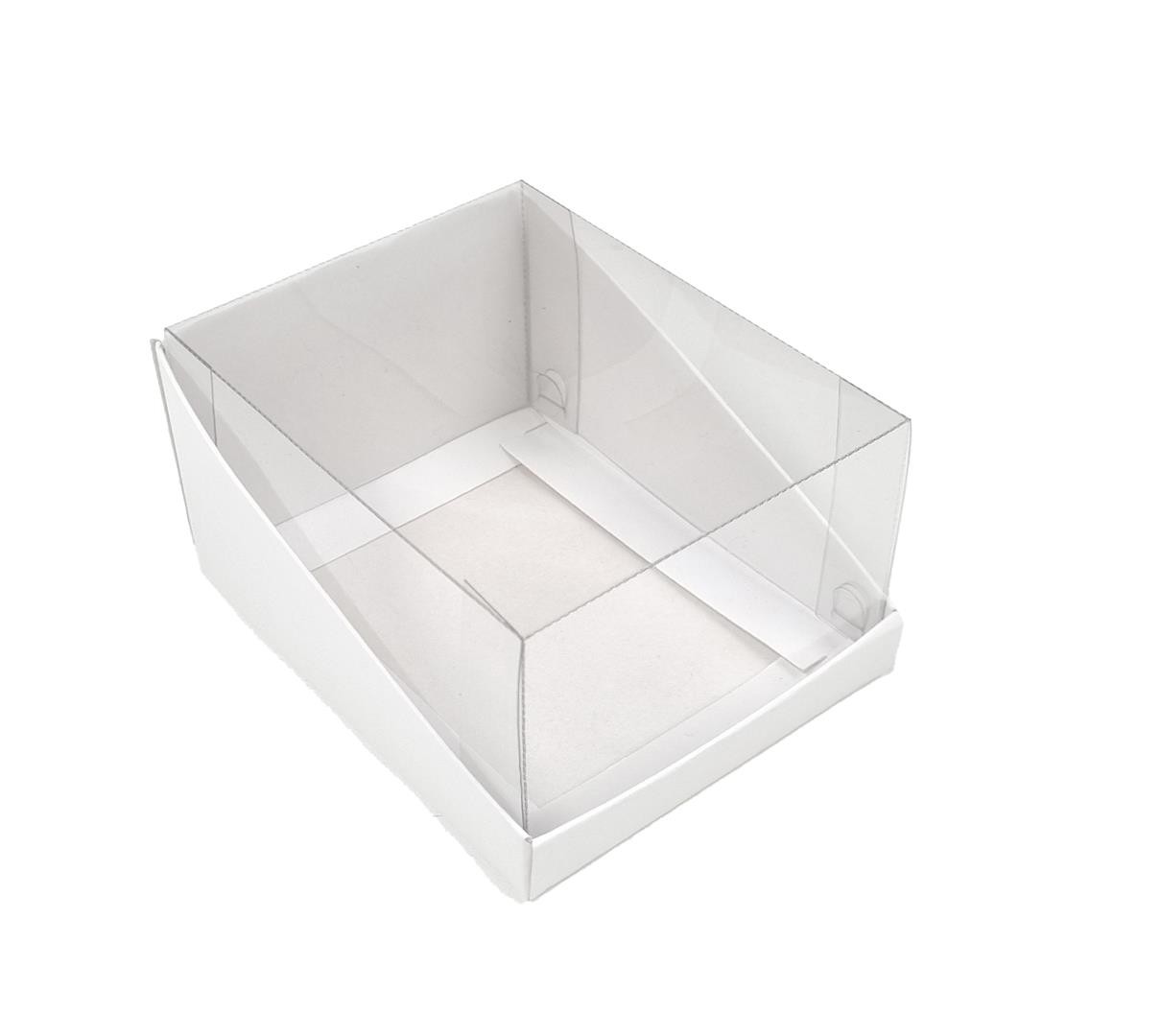 Ref 155 Branca - Tampa Transparente - 10x8x5,5 cm