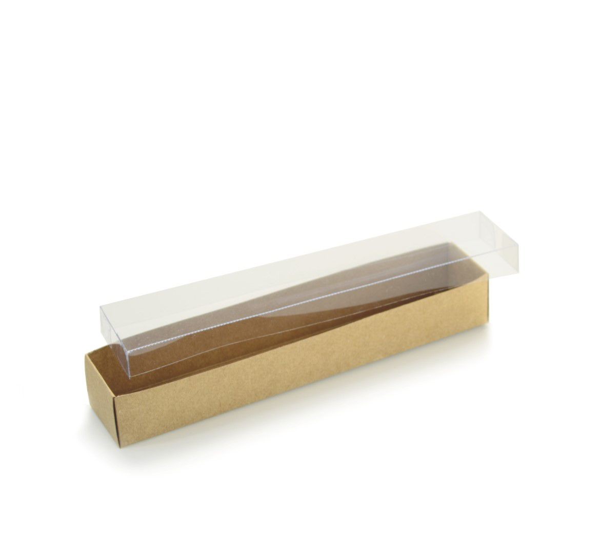 Ref 101 Kraft - Caixa c/ tampa transparente - 20x3,5x3 cm