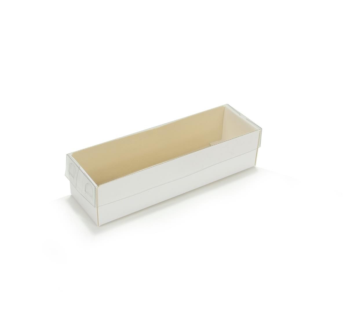 Ref 024 Branca - Caixa c/ tampa transparente - 12x3,5x3 cm