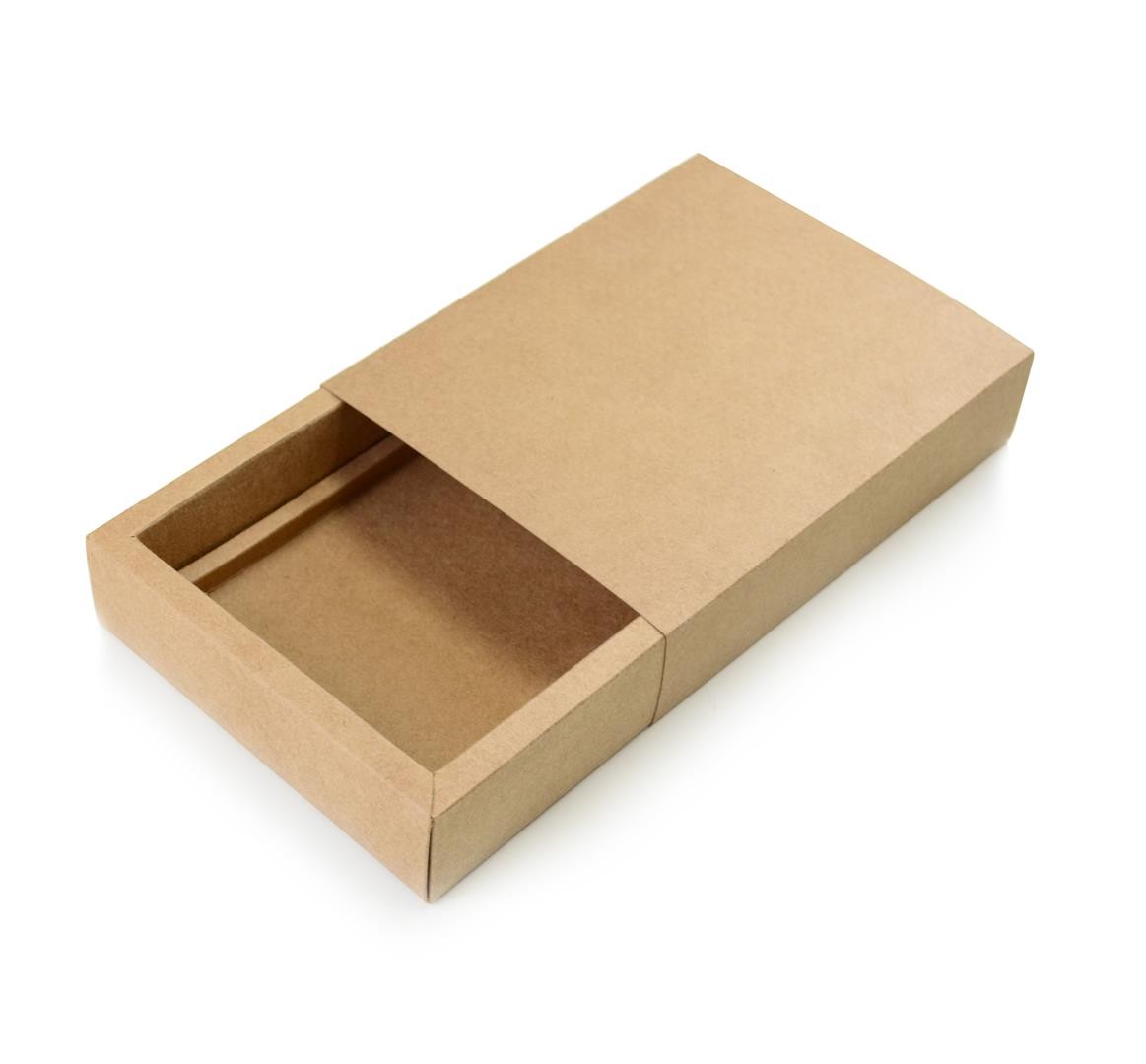 Ref 141 Kraft - Caixa Gaveta p/ 12 Brig. Gourmet Pelotines - Tampa Papel - 17x13x4 cm