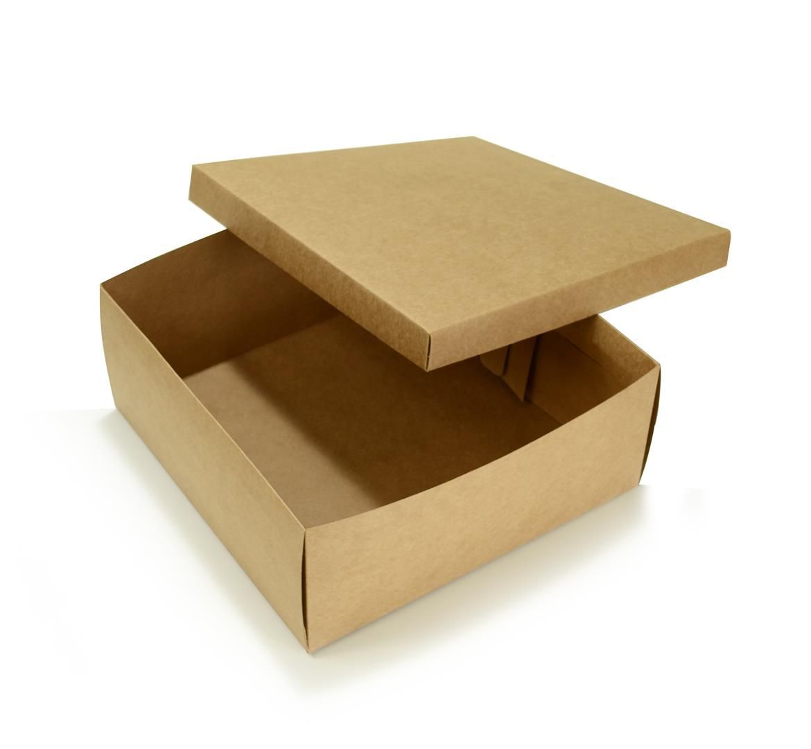 Ref 150 Kraft - Caixa Torta / Bolo / Festa - 33,5x33,5x14 cm
