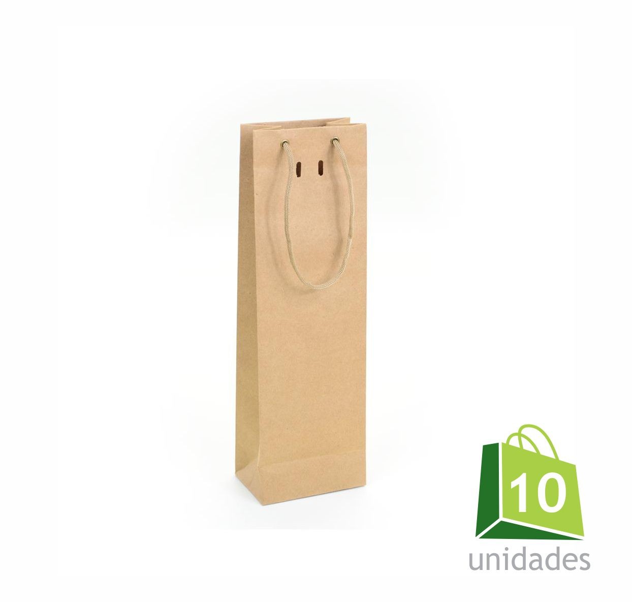 Sacola Ref. 033 - 1 Garrafa - Papel Kraft - 12x8x38,5 cm