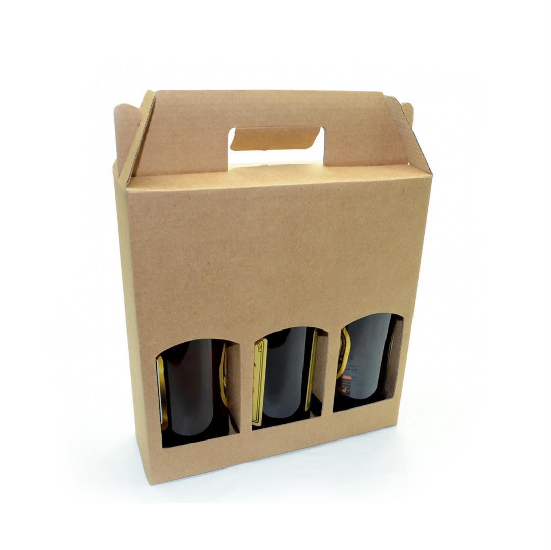 Ref. 306 Kraft Maleta 3 Garrafas 600ml - 24x7,5x24,5 cm