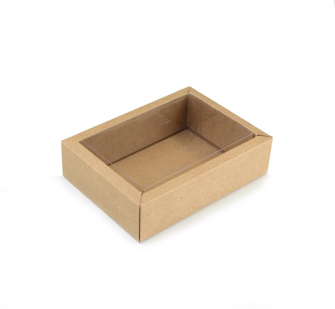 Ref 141 Kraft ALTA - Caixa c/ tampa Transparente - 17x13x4 cm