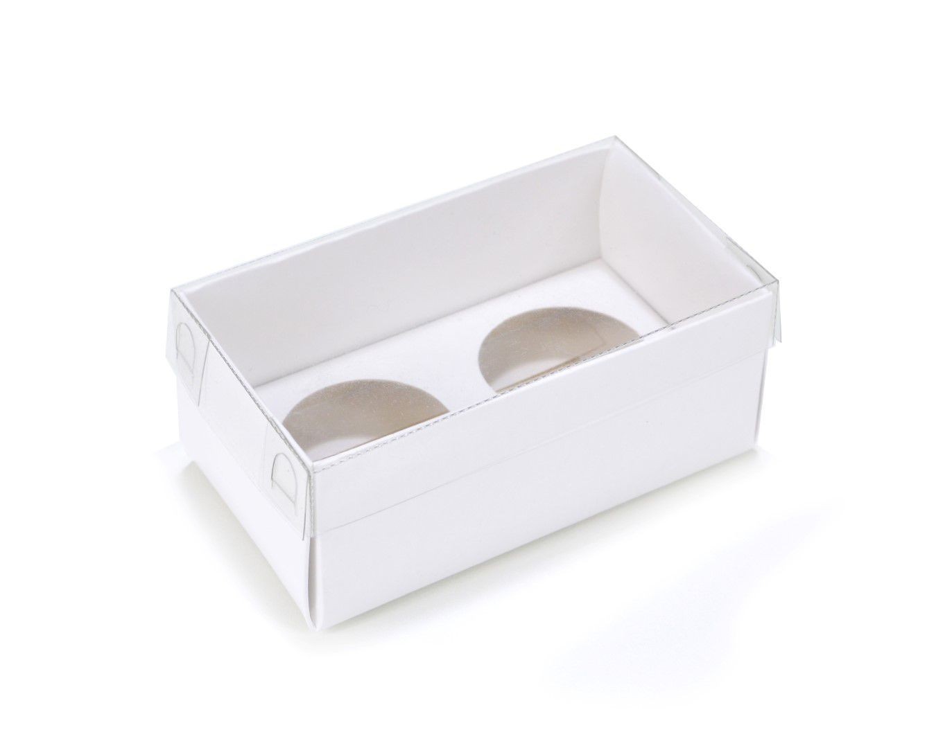 Ref 134 Branca - Caixa p/ 2 Brigadeiro Gourmet Nº4 c/ tampa BAIXA - 9x5x4 cm