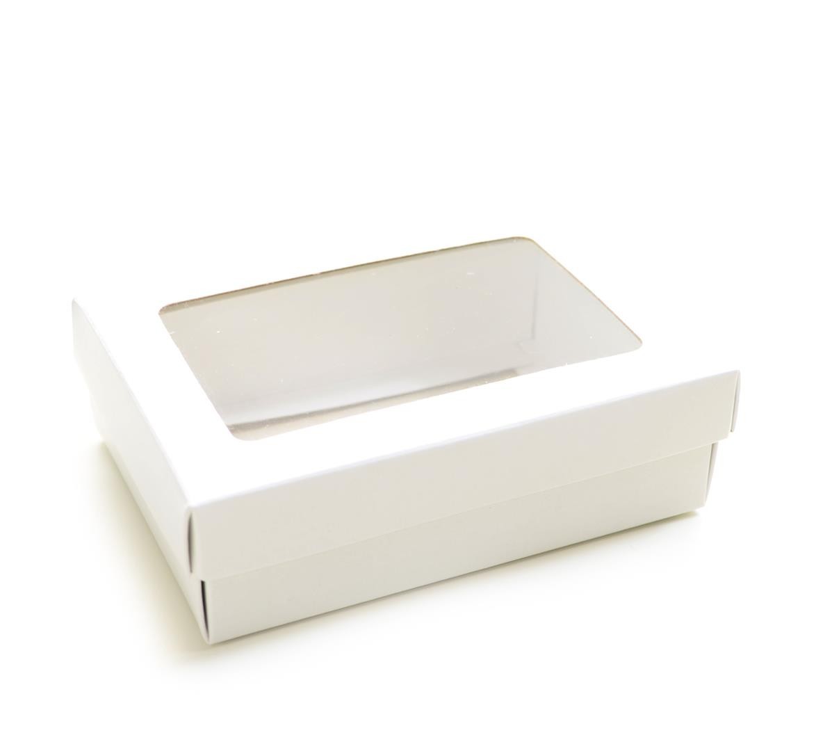 Ref 019 Branca - Caixa c/ visor na tampa - 13x9x4 cm