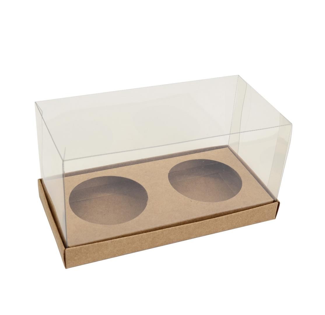 Ref 021 Kraft - Caixa 2 Cupcakes - 16x8x8 cm