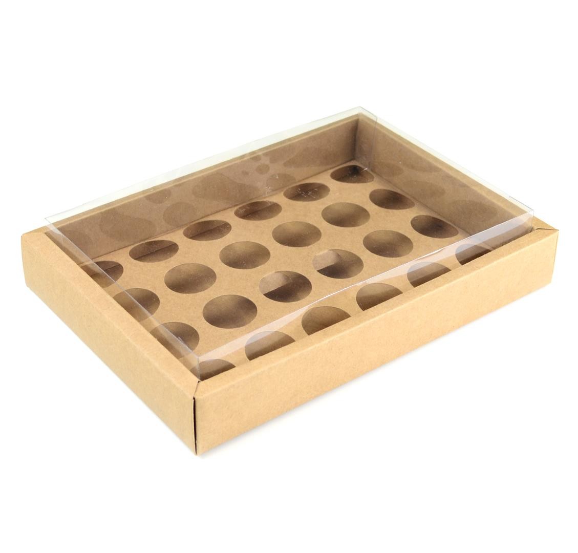 Ref 142 Kraft ALTA - Caixa p/ 24 Brigadeiro Gourmet Nº4 - 25x17x5,5 cm
