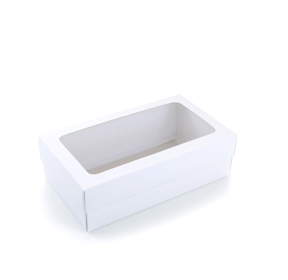 Ref 123 Branca - Caixa c/ visor transparente - 22x12,5x6,5 cm