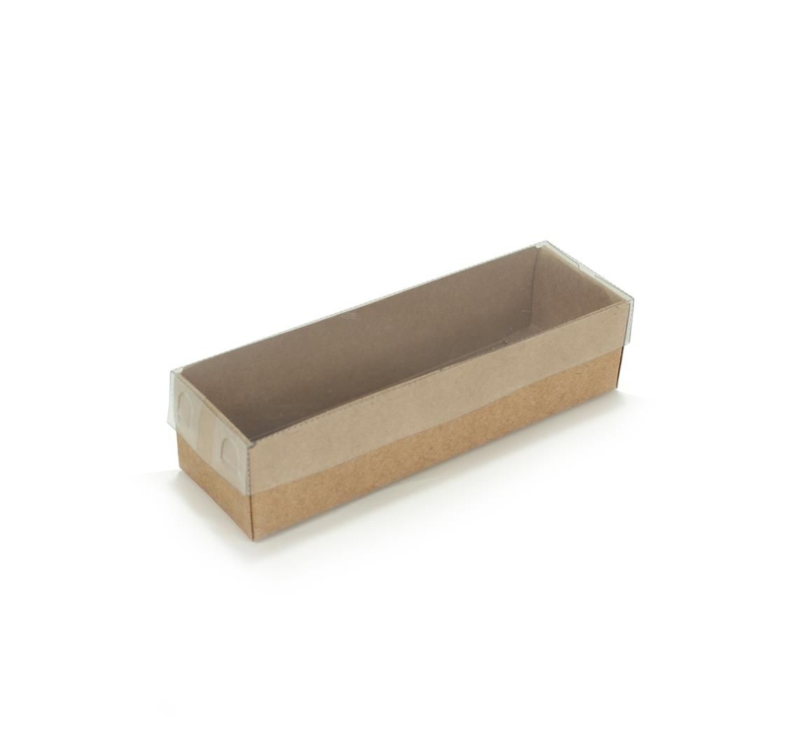 Ref 024 Kraft - Caixa c/ tampa transparente - 12x3,5x3 cm