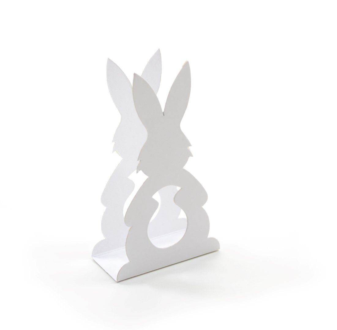 Ref 122 Branca - Envoltório Coelho c/ base larga - 6x3x10,7 cm