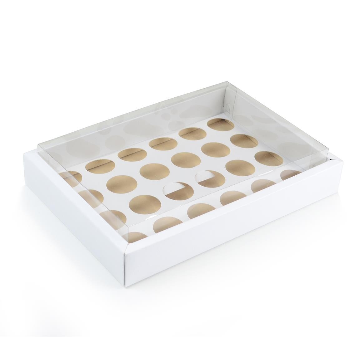 Ref 142 Branca ALTA - Caixa p/ 24 Brigadeiro Gourmet Nº4 - 25x17x5,5 cm