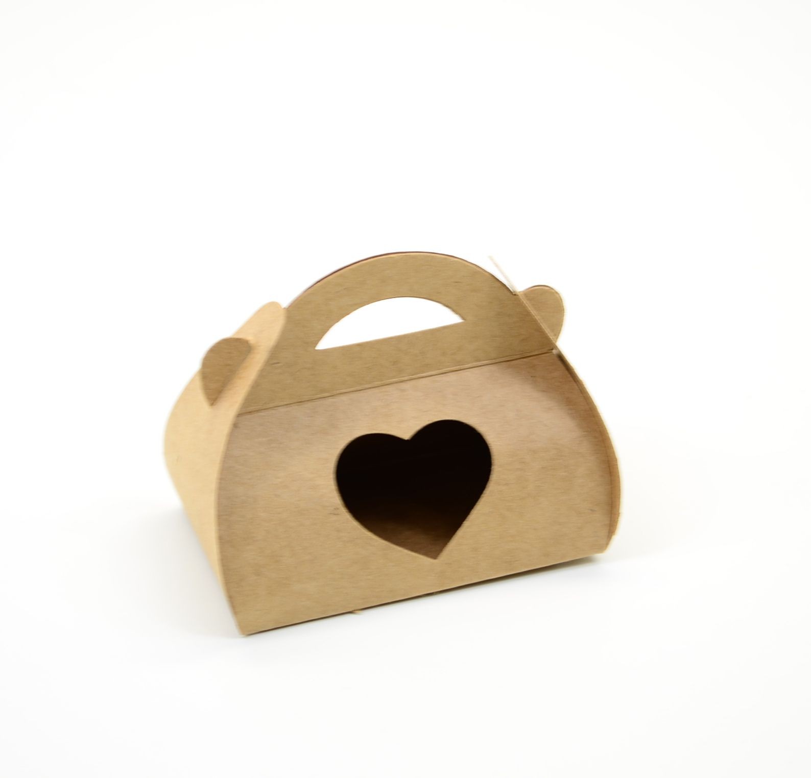 Ref 061 Kraft - Maleta c/ visor coração - 7,5x4,5x4 cm