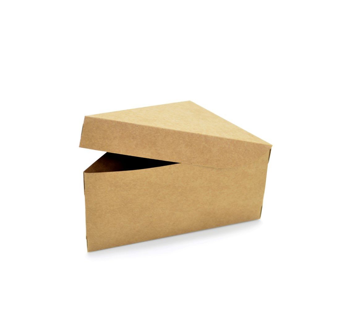 Ref 137 Kraft - Embalagem Fatia de Bolo / Torta - 16,5x11x8 cm