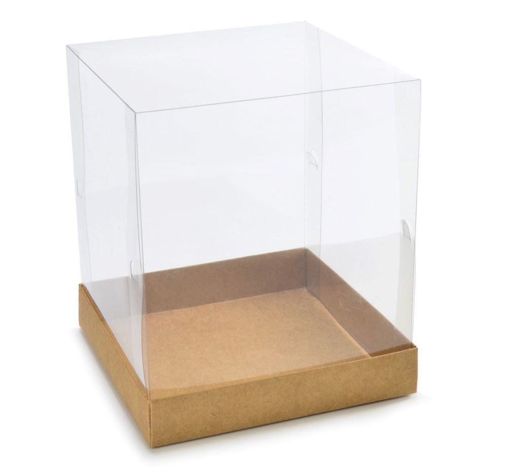 Ref 140 Kraft - Bolo / Torta / Naked / Glow / Dressed Cake / Panettone 1Kg. - 20x20x20 cm