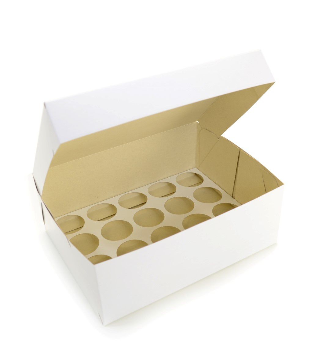 Ref 102 Branca - Caixa 20 Mini Cupcakes - 24x18,5x9 cm