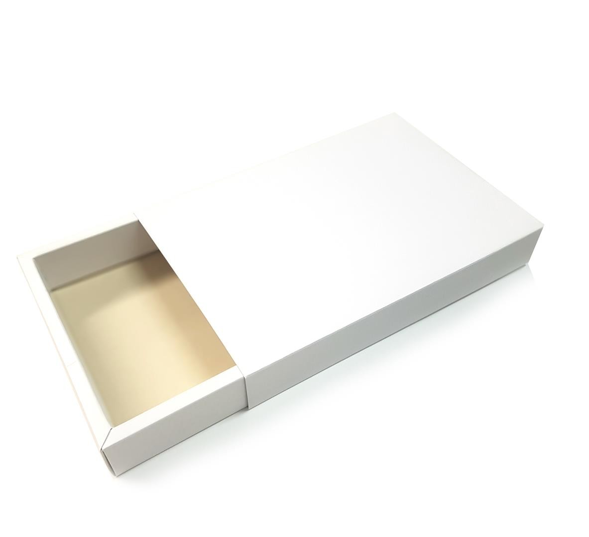 Ref 142 Branca - Caixa Gaveta c/ tampa Papel - 25x17x4 cm