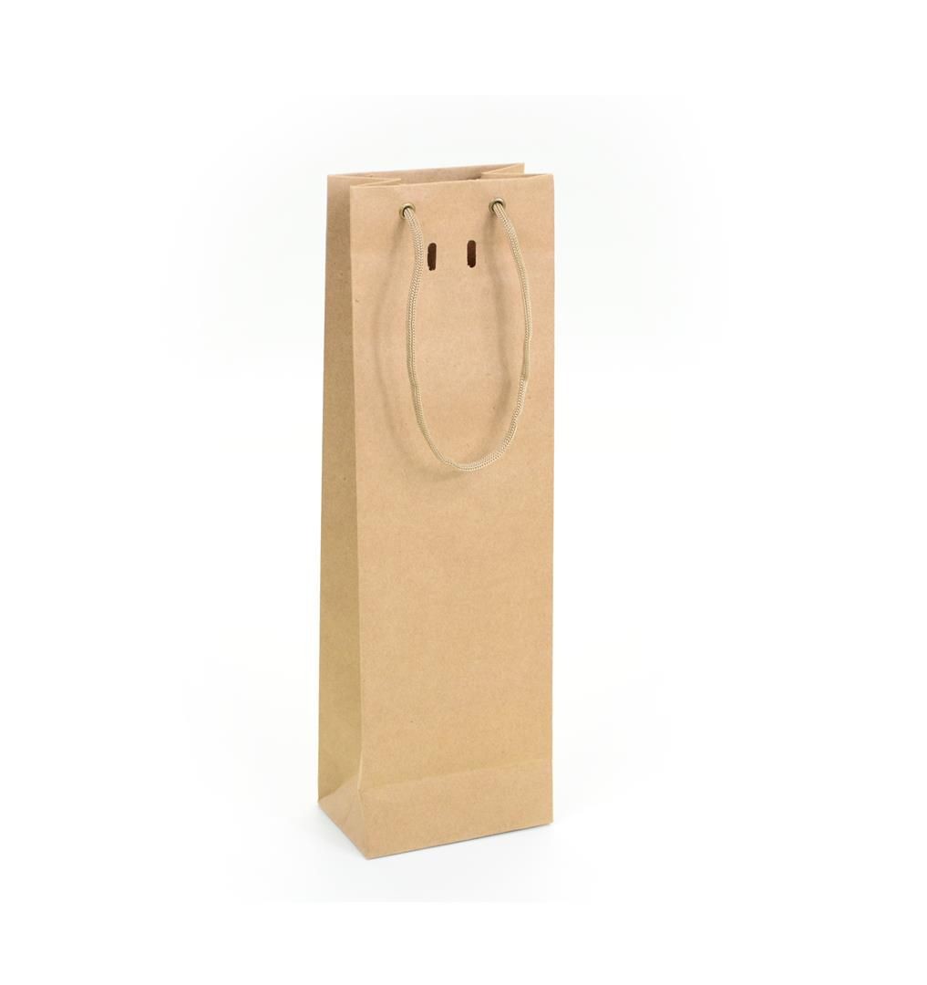 Sacola Ref. 033 - 1 Garrafa - 12x8x38,5 cm - Papel Kraft