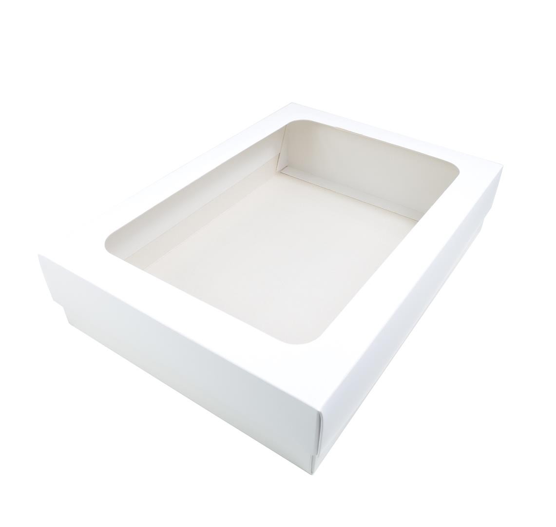 Ref 038 Branca - Caixa c/ tampa visor - 35x25x8 cm