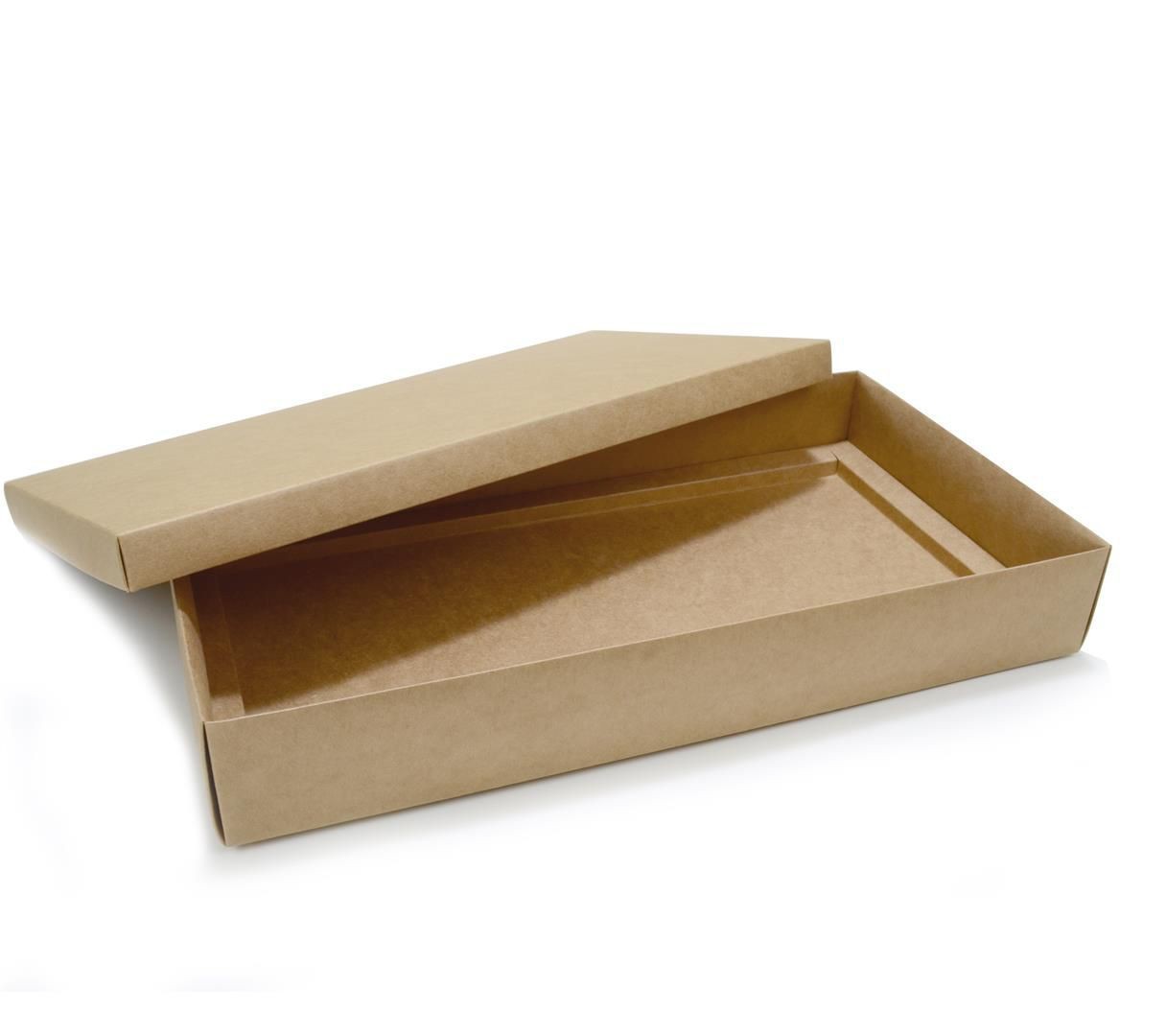 Ref 132 kraft Alta - Caixa p/ 50 Brigadeiro Gourmet Pelotines - c/ tampa papel - 43x23x6,5 cm